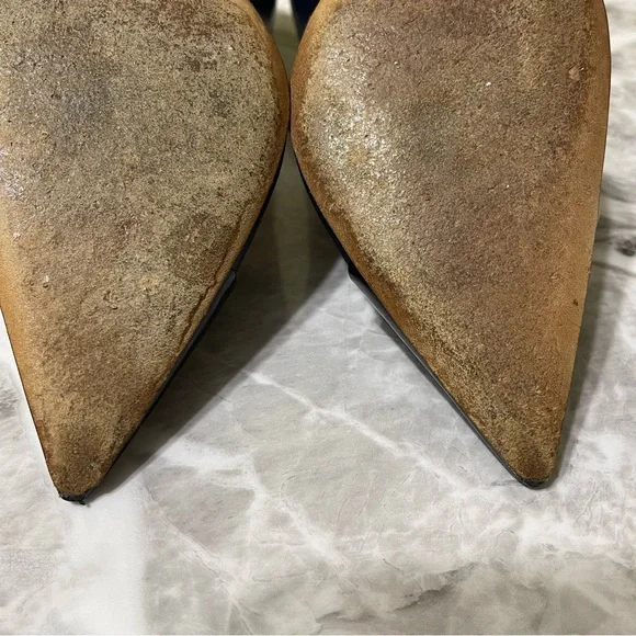 Tory Burch Penelope 85MM Cap Toe Pump Heels Size US 6 Ink Navy Perfect Black - Picture 14 of 15